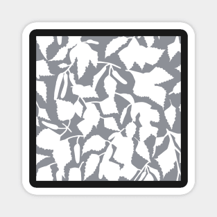 White birch leaves on gray seamless pattern Magnet