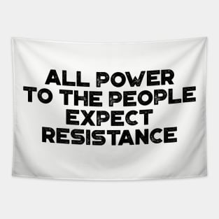 Black Panther Party All Power To The People Expect Resistance Vintage Retro Tapestry