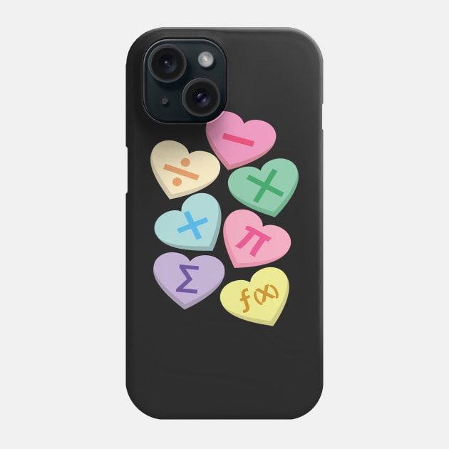 Funny Math Teachers Valentine’s Day Hearts With Math Symbols Phone Case by Estrytee