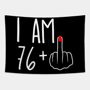 Vintage 77th Birthday I Am 76 Plus 1 Middle Finger Tapestry