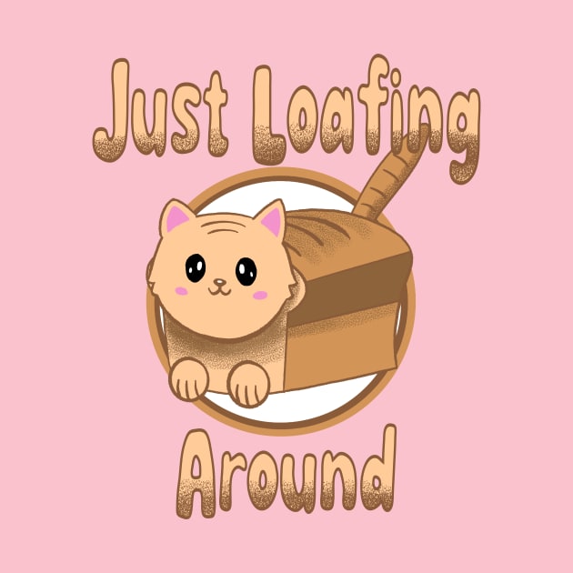 Cute Kawaii Cat Loaf of Bread Just Loafing Around Funny Food by ksrogersdesigns