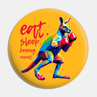 Eat Sleep Boxing Kangaroo Wpap Pin