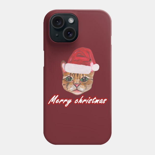 Christmas cat Phone Case by deadblackpony