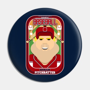 Baseball Red White Blue - Rhubarb Pitchbatter - Sven version Pin