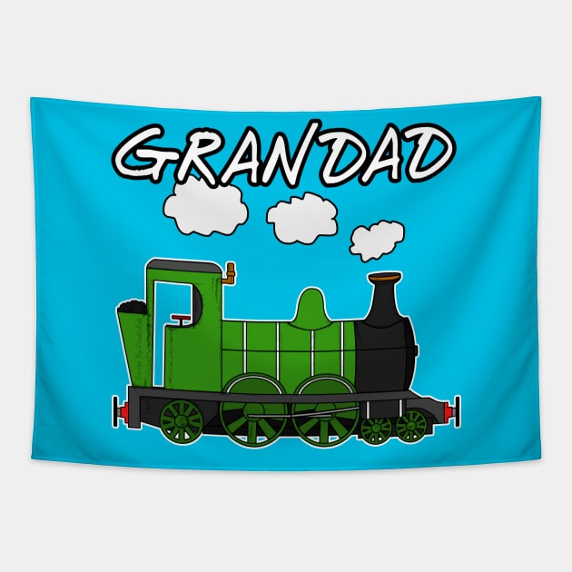 Father's Day Steam Train Grandad Tapestry by doodlerob