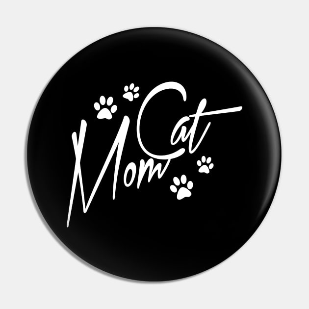 Cat Mom Cute Letter Print Women Funny Graphic Mothers Day Pin by xoclothes