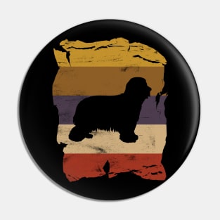 Bearded Collie Distressed Vintage Retro Silhouette Pin