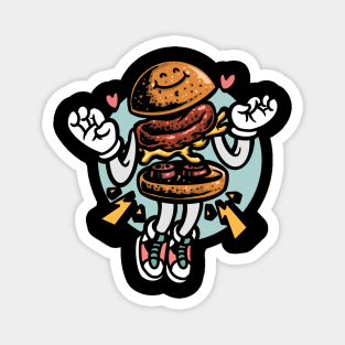 Cartoon Aesthetic Happy Burger Magnet