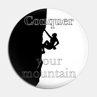 Black and White Mountaineer Climbing the Mountain Pin