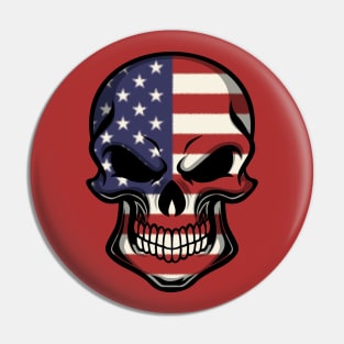 FLAG OF THE USA ON SKULL EMBLEM Pin