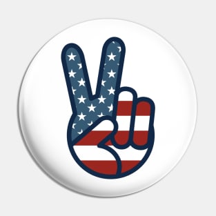 Patriotic Peace Sign Pin