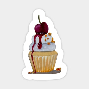 hand drawn cherry cupcake Magnet