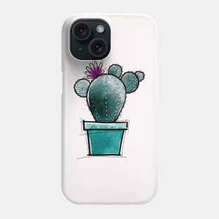 Cactus in pot cartoon Phone Case