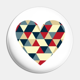 Colorful heart with triangles. Low poly design Pin