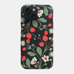 Strawberry With Flower Pattern Phone Case