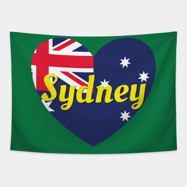 Sydney Australia Australian Flag Heart Tapestry by DPattonPD