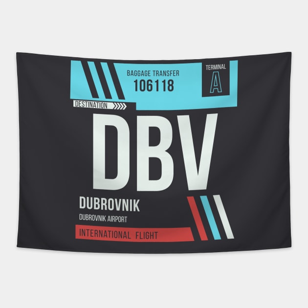 Dubrovnik (DBV) Airport Code Baggage Tag Tapestry by SLAG_Creative