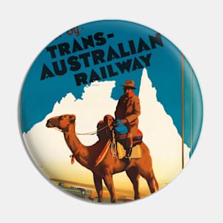 Trans-Australian Railway Vintage Travel Poster Pin