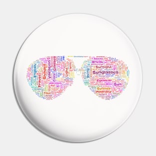 Sunglasses Silhouette Shape Text Word Cloud Pin