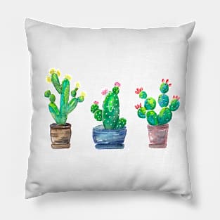 Three Little Cactus Plants Pillow