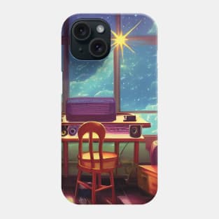 Old Music Studio Under The Moonlight Music Life 80s Phone Case