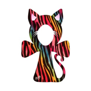 Rainbow Tiger Cat Ankh T-Shirt