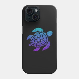 Bright Purple Blue Teal Ombre Faux Glitter Turtle Phone Case