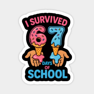 I Survived 67 Days of School – Cones in Hands Magnet