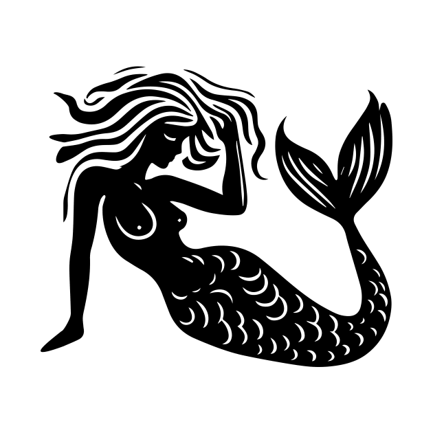 Woodcut Mermaid by n23tees