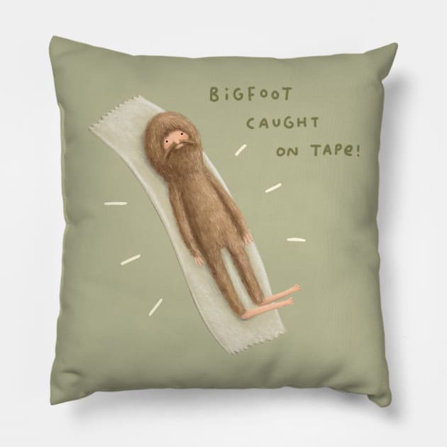 Bigfoot Caught on Tape Pillow by Sophie Corrigan