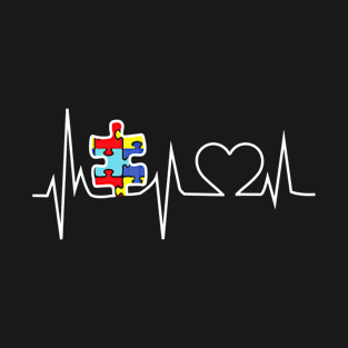 Autism Puzzle Heartbeat Tshirt Autism Awareness T-Shirt