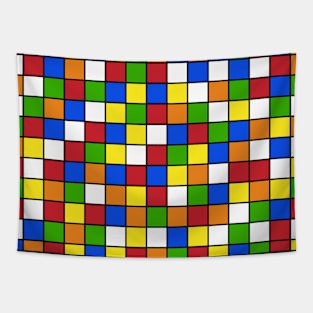 Colored Cubes Pattern Tapestry