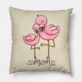 Flamingo Mom and Child Pillow