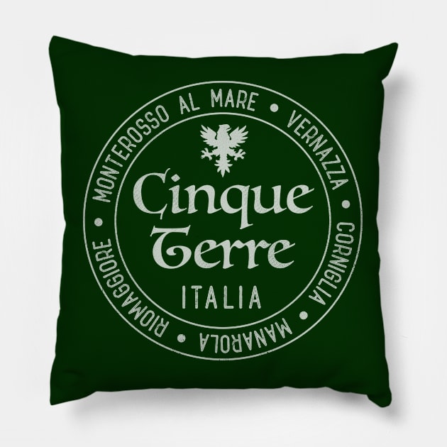 Cinque Terre Italia Five Lands Italian Mediterranean Travel Pillow by SeaLAD