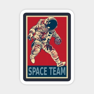 Space Team - Astronaut Playing Basketball Magnet