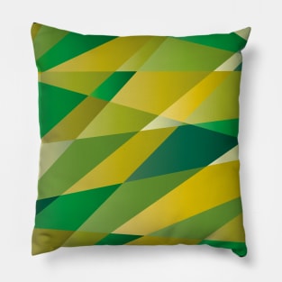 Polygonal fields pattern, green shade Pillow