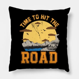 Time To Hit The Road Vintage Funny Pillow