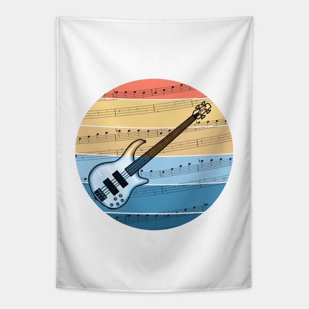 Bass Guitar Music Notation Bassist Musician Tapestry by doodlerob