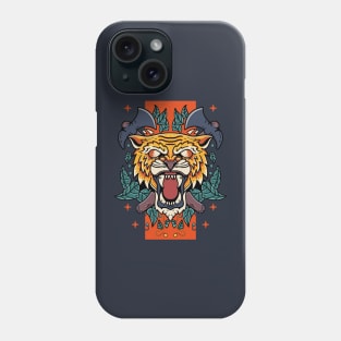 Tiger with axe In the Background Phone Case