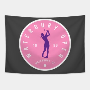 Happy Gilmore - Waterbury Open Badge Design - Pink + Female Golfer Tapestry