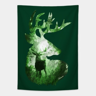 Evergreen Deer Tapestry