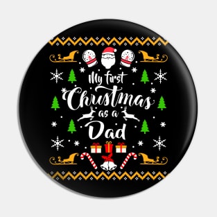 My First Christmas as a Dad Christmas Sweater Pin