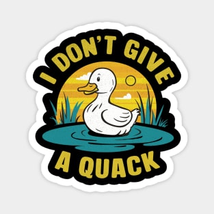 Funny I Don't Give A Quack Cute Duck Halftone Design Magnet