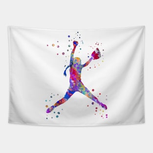 Girl baseball Tapestry