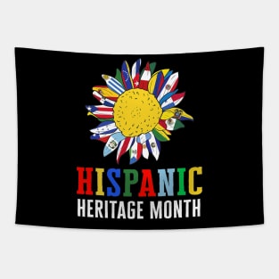 Hispanic Heritage Month Latino Counties Flags Sunflower 2022 Tapestry