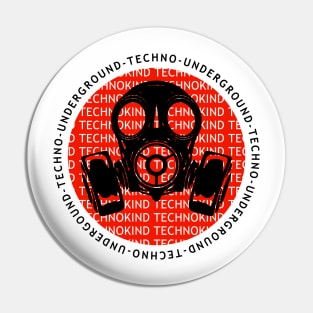 Techno music gasmask Pin