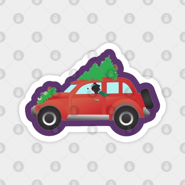 Dog Driving A Car Magnet by KidzyAtrt