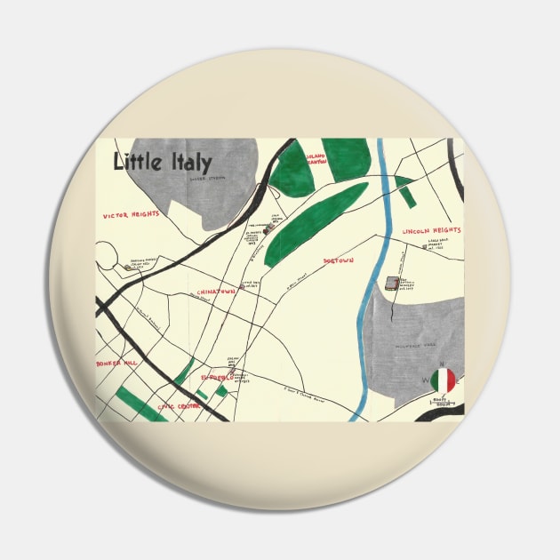 Little Italy Pin by PendersleighAndSonsCartography