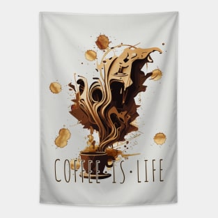 Surrealism AI Art Style Coffee Is Life Tapestry