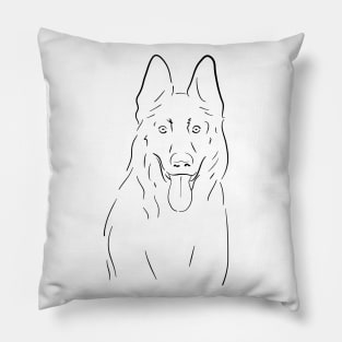 German Shepherd line drawing Pillow